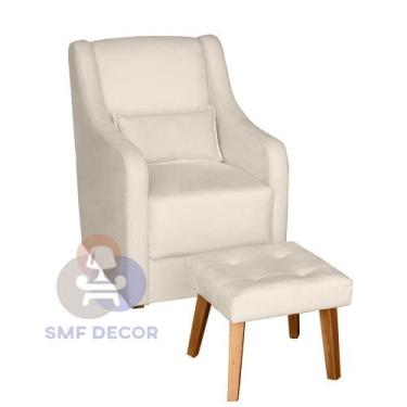 Imagem de Poltrona para Amamentação Glamour com Puff e Almofada - SMF Decor, Beg