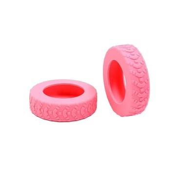 Imagem de Protetores de bagagem de silicone – Capas antiderrapantes resistentes ao desgaste para capas de carrinho de rodas duplas de 5 a 6 cm, pacote com 8 acessórios, rosa, Viagens de lazer