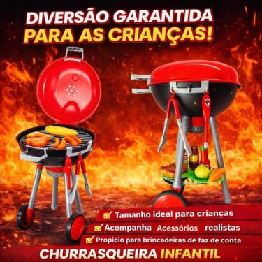 Imagem de Churrasqueira Infantil Brinquedo Portátil Com Acessórios Realistas Bar