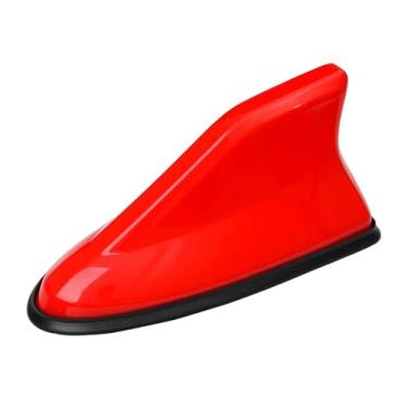 Imagem de Antena de barbatana de tubarão de carro antena de sinal de rádio automotivo antenas de teto de carro antena de sinal FM 、todos os acessórios automotivos de carro (vermelho)