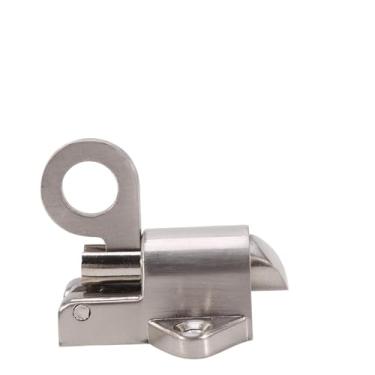 Imagem de Watris Veiyi Trava acionada por mola, trava automática de parafuso de carga de mola, anel de tração de fechamento automático, trava de porta de segurança para janela de galpão de portão (2, prata)