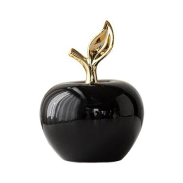 Imagem de Wswqop Estátua de Maçã, Estatueta de Cerâmica, Decoração de Mesa, Escultura de Fruta, Ornamento para Sala de Jantar, Carro, Painel, de Entrada, Sala de, preto, grande