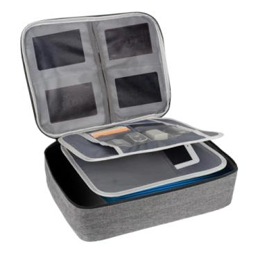 Imagem de TONSHEN Caixa de documentos, bolsa de armazenamento de segurança sem trava para arquivos e certificados importantes, organizador de documentos resistente à água, bolsa de certificado multicamadas para