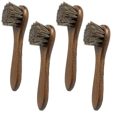 Imagem de Pacote com 4 aplicadores de crina de cavalo para polimento de sapatos, sabão de sela