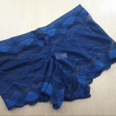 Imagem de Calesson Manueli Rendada e Cós em Tecido Cor:Azul MarinhoTamanho:M - I