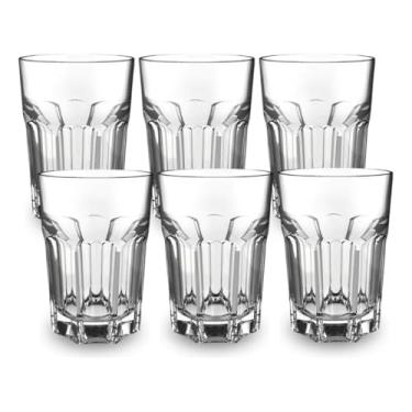 Imagem de Jogo De Copos Vidro Suco Água Refri Kit C/ 6pcs Vidro Reforçado Importado