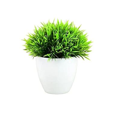Imagem de Bonsai artificial, plantas artificiais em vaso, bonsai verde, pequeno vaso de grama, enfeite de flores falsas para decoração de jardim de casa, festa de casamento, árvore de bonsai artificial