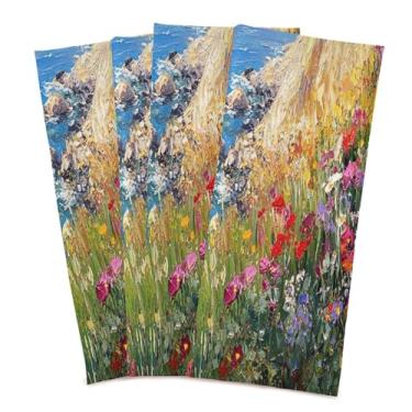 Imagem de xigua Lindo conjunto de 6 panos de prato de cozinha Seascape, macios e altamente absorventes de secagem rápida para limpeza de pratos e limpeza manual, 71 x 45 cm