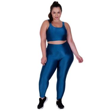 Imagem de Conjunto Fitness Plus Size 3D Top e Legging Cintura Alta - c4 BÁRBARA 