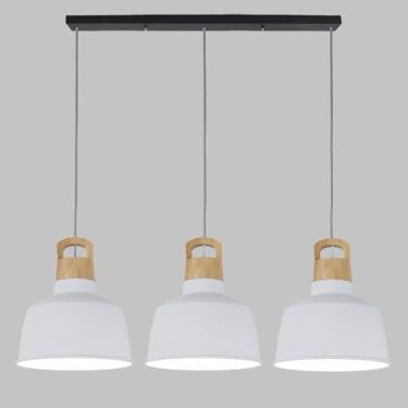 Imagem de Lustres pendentes modernos de metal, lustres lineares simples com 3 lâmpadas E26, luminária pendente nórdica para teto interno, luminárias pendentes para sala de jantar e ilha de cozinha, al