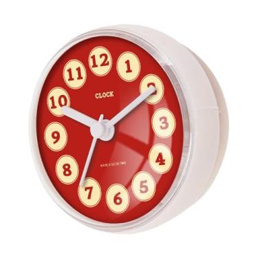 Imagem de IEUDNS Relógio de parede à prova d'água para banheiro, chuveiro, antiembaçante, pequeno, com ventosa para porta de geladeira, quarto e espelho doméstico, Style a