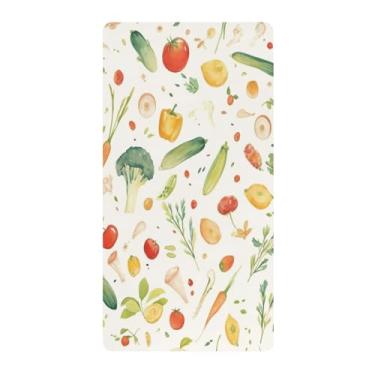 Imagem de Blueangle Lençol de berço padrão para berço infantil - Lençóis de algodão macio e respirável com vegetais em aquarela (399)