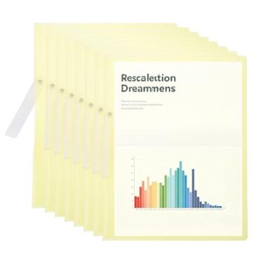 Imagem de PATIKIL Pacote com 10 capas de relatório transparentes com clipe giratório, pastas de apresentação frontais de 30 x 23 cm, fichário de documentos, fichário com capacidade de 100 folhas para projeto de