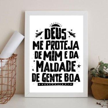 Imagem de Quadro Deus Me Proteja De Mim 33X24Cm