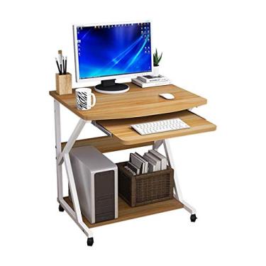 Imagem de Mesa de escritório em casa, carrinho de computador - com bandeja de teclado, estação de trabalho de escritório móvel - para estúdio de empresa de estudo e quarto em casa