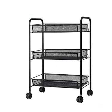 Imagem de Prateleira de armazenamento de carrinho para organizador de cozinha, unidade de armazenamento de várias camadas, rack de armazenamento de metal, suporte removível para carrinho de cozinha, organizador