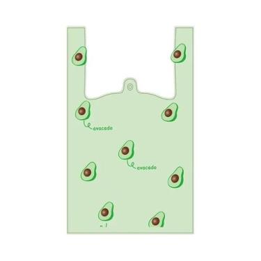 Imagem de Sacolas Plásticas Reutilizáveis Com Padrão De Frutas Coloridas 50PCS E