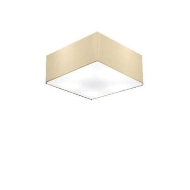 Imagem de Plafon Para Sala de TV Quadrado TV-3000 Cúpula Cor Algodão Crú - Lustr