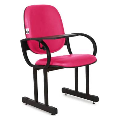 Imagem de 01 Cadeira Escolar para Auditório e Escolas com Prancheta Linha Dallas Auditório Rosa
