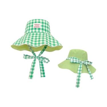 Imagem de Chapéu De Pescador Xadrez Dupla Face Moderno Para Verão E Praia Com Pr