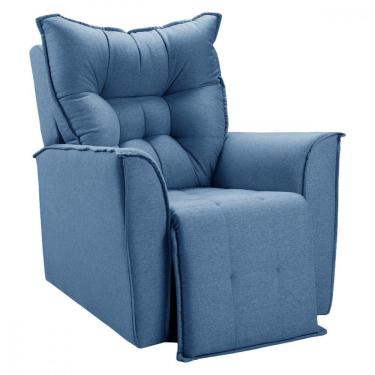 Imagem de Poltrona Reclinavel Do Papai Para Sala King Linho Azul Azul