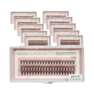 Imagem de Cílios Postiços Naturais 20D 0.07mm Faux Mink Curvatura C 8-14mm Mix 6