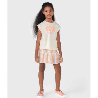 Imagem de Blusa Infantil Regata Menina Bege Bordada - Hering