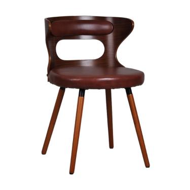 Imagem de Cadeira De Jantar Lara Marrom Terracota Pés Palito De Madeira - D'rossi