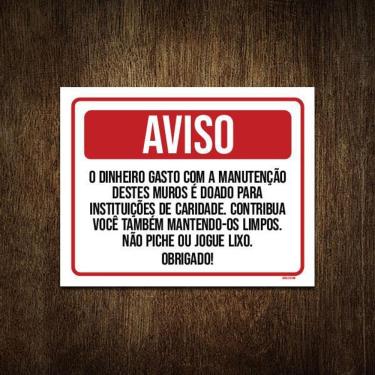 Imagem de Placa Aviso Não Pixe Não Jogue Lixo Muros 36X46
