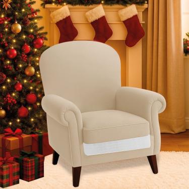 Imagem de Poltrona Natalina Papai Noel Jingle Bells Suede Bege