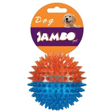 Imagem de Brinquedo Mordedor Bola Para Cachorros Cães Tpr Espinho Dual Color Méd
