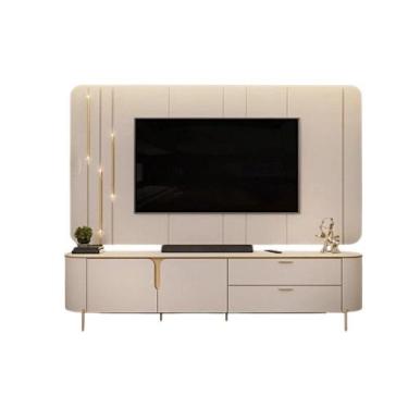 Imagem de Bancada com Painel Celine Off White Da DJ Móveis 241x47x189 cm
