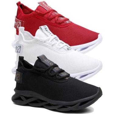 Imagem de Tênis Masculino Esportivo Academia e Corrida - Lorenzzo Lopez, Branco,