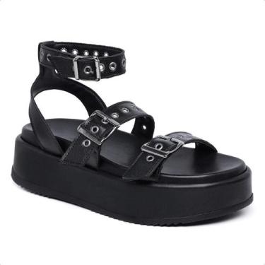 Imagem de Sandália Papete Feminina Plataforma Fashion Improvizzo, Preto, 38