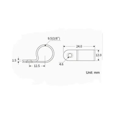 Imagem de Clipes De Cabo Em Forma De R Brancos 100pcs Nylon PA66 Com Fixação Por