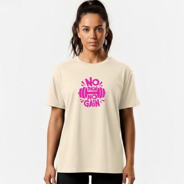 Imagem de Camiseta Feminina Algodão Premium NO PAIN NO GAIN-Feminino