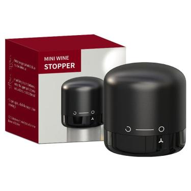 Imagem de TAMPA ROLHA GARRAFA VINHO HOME&CO PLÁSTICO 4x4x4cm PRETO