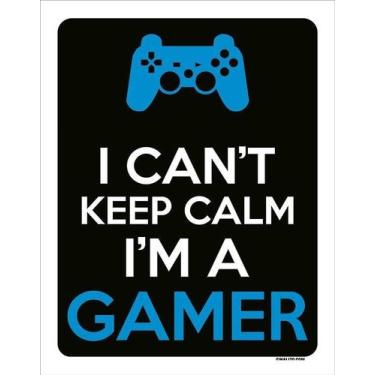 Imagem de Kit 3 Placa Acm I Can'T Keep Calm Gamer Ps 18X23 Branco - Sinalizo