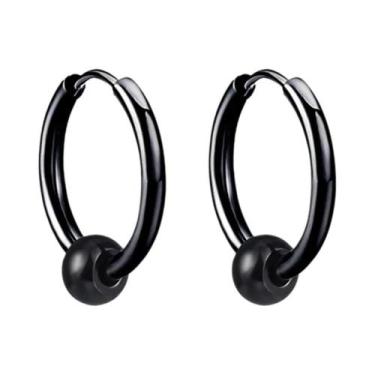 Imagem de Brincos De Argola Unissex Em Aço Inoxidável Com Bolinhas Decorativas 8