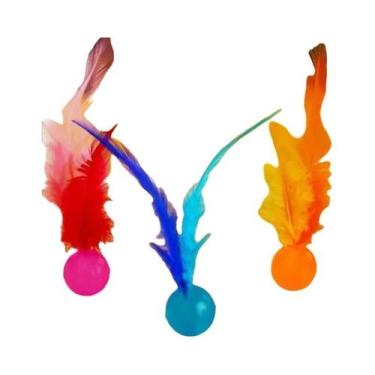 Imagem de Brinquedo Interativo Para Gatos: Bola Colorida Saltitante, Quebra-Cabe