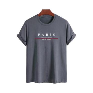 Imagem de Moletom Masculino Com Estampa Paris, Corte Solto, Casual, Gola Redonda
