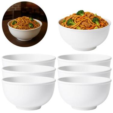 Imagem de 6 Tigelas Bowl em Melamina 1400ml Pote Branco 1,4L - Veneza