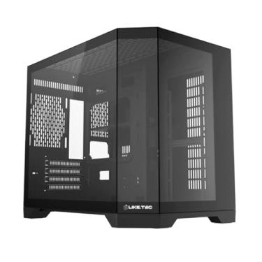 Imagem de Gabinete Gamer Liketec Ilusion Dark Mini Tower, Vidro Panorâmico, USB 3.0 + 2.0, Preto