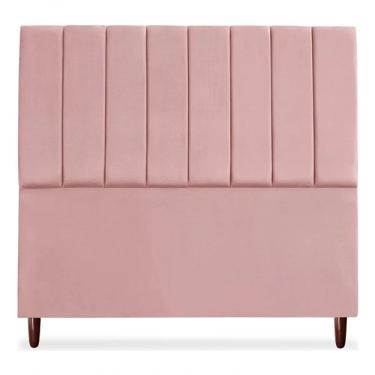 Imagem de Cabeceira De Cama Box Carla Casal Queen 160 Cm Suede Rosa Do Lar Móveis E Decoração