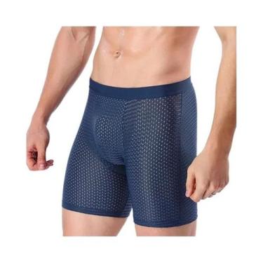 Imagem de Cuecas Boxer Masculinas De Tamanho Grande Em Seda Gelada Com Malha Res