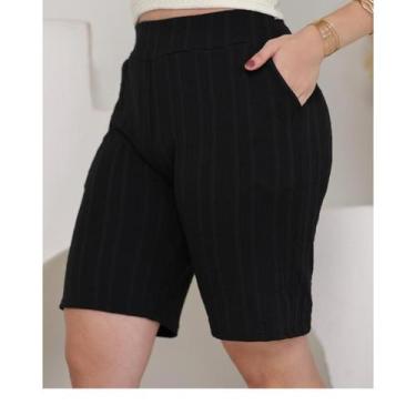 Imagem de Bermuda Feminina c/ bolso - Preto - G - EMPÓRIO J, Preto, G