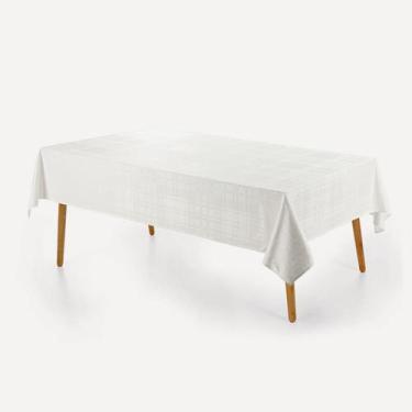 Imagem de Toalha de Mesa 12 Lugares Karsten Tartan Easy Wash Branca