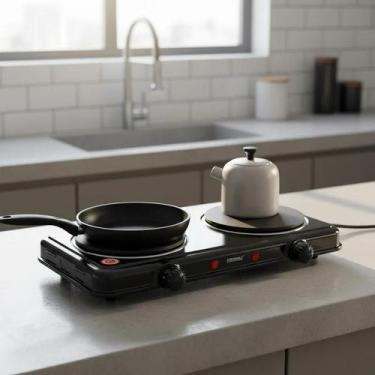 Imagem de Fogareiro Fogão Elétrico Indução 2 Bocas 220V Portátil - STARTOOLS
