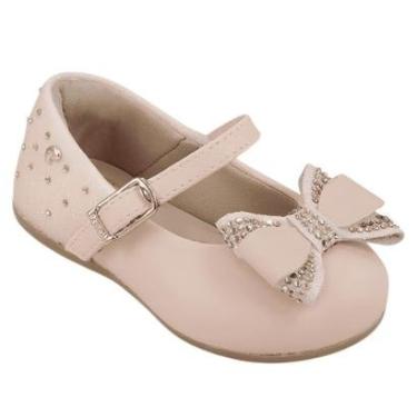 Imagem de Sapatilha Sapato Infantil Pampili Angel 04 Laço E Strass Fofo Charmoso Confortável-Feminino