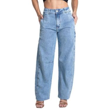 Imagem de Calça Jeans Sawary Barrel - 280547 - Azul 46-Feminino